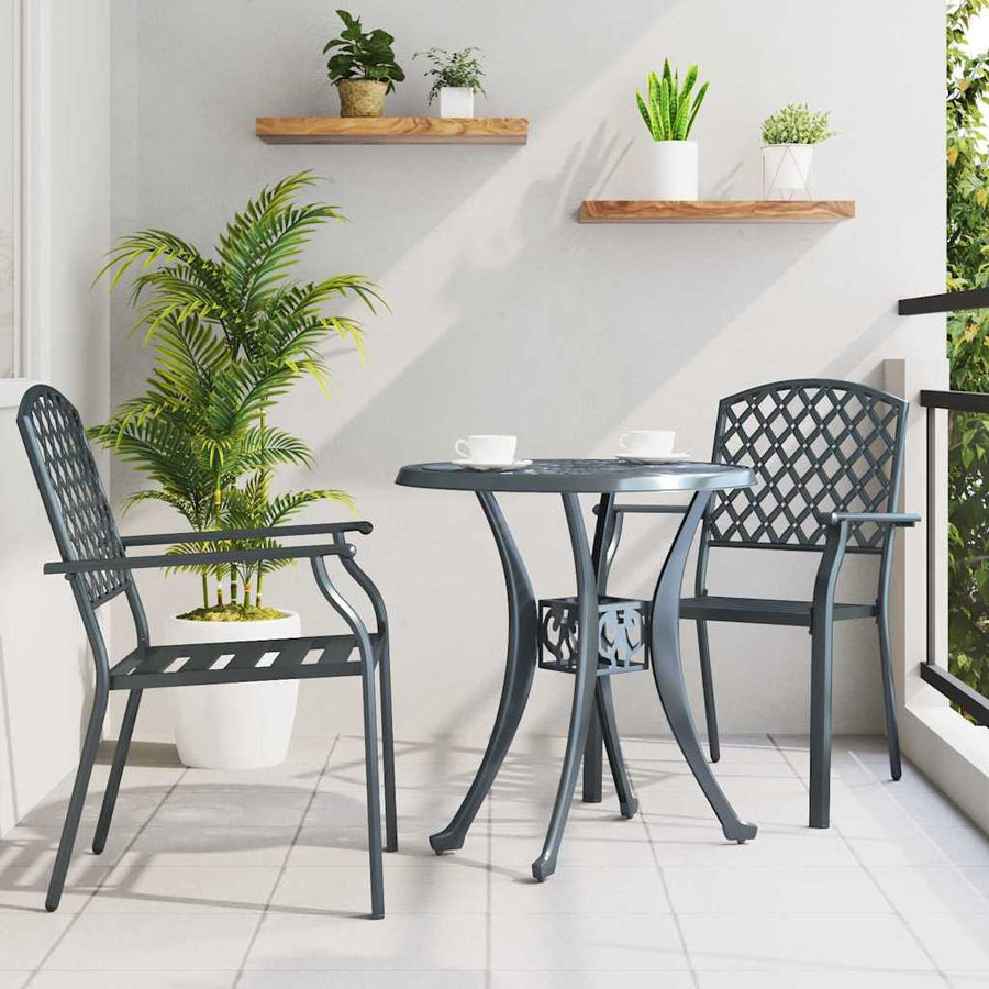 Garden Chair 2 pcs Anthracite Steel
