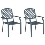 Garden Chair 2 pcs Anthracite Steel
