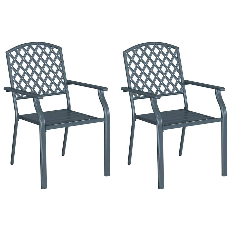 Garden Chair 2 pcs Anthracite Steel