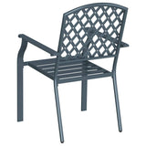 Chair 2 pcs Anthracite 56 x 65 x 89cm Steel - Close-Up Angle
