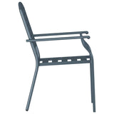 Chair 2 pcs Anthracite 56 x 65 x 89cm Steel - Rear View