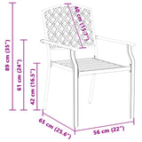 Garden Chair 2 pcs Anthracite 56 x 65 x 89 cm Steel - Extra Image