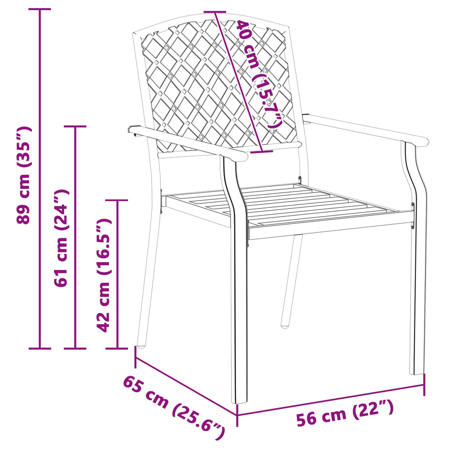 Garden Chair 2 pcs Anthracite Steel