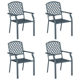 Garden Chair 4 pcs Anthracite 56 x 65 x 89 cm Steel