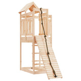 Playhouse with Climbing Wall Solid Wood Pine - Front View