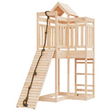 Playhouse with Climbing Wall Solid Wood Pine - Side View