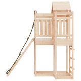 Playhouse with Climbing Wall Solid Wood Pine - Rear View
