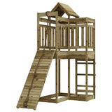 Playhouse with Climbing Wall Impregnated Wood Pine - Side View