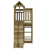 Playhouse with Climbing Wall Impregnated Wood Pine - Top-Down View