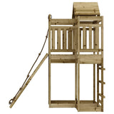 Playhouse with Climbing Wall Impregnated Wood Pine - Rear View