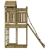 Playhouse with Climbing Wall Impregnated Wood Pine - Close-Up Angle