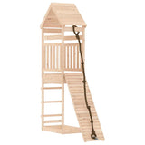 Playhouse with Climbing Wall Solid Wood Pine - Front View