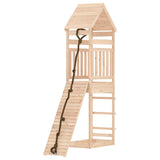 Playhouse with Climbing Wall Solid Wood Pine - Side View