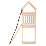 Playhouse with Climbing Wall Solid Wood Pine - Rear View