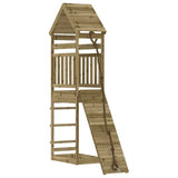 Playhouse with Climbing Wall Impregnated Wood Pine - Front View