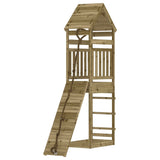 Playhouse with Climbing Wall Impregnated Wood Pine - Side View