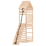 Playhouse with Climbing Wall Solid Wood Pine - Front View