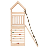 Playhouse with Climbing Wall Solid Wood Pine - 45-Degree Angle