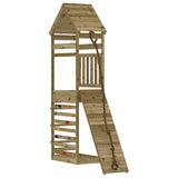 Playhouse with Climbing Wall Impregnated Wood Pine - Side View