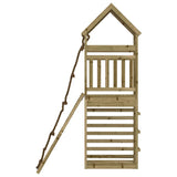 Playhouse with Climbing Wall Impregnated Wood Pine - Top-Down View