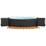 Hot Tub Surround Black Poly Rattan and Solid Wood Acacia