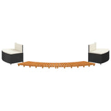 Hot Tub Surround Black Poly Rattan and Solid Wood Acacia