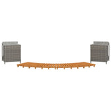 Hot Tub Surround Grey Poly Rattan and Solid Wood Acacia