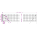 Wire Mesh Fence Green 1x25 m Galvanised Steel