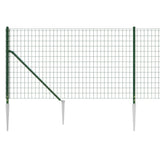 Wire Mesh Fence with Spike Anchors Green 0.8x25 m - Top-Down View