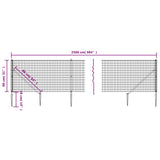 Wire Mesh Fence with Spike Anchors Green 0.8x25 m