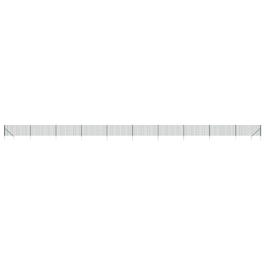 Wire Mesh Fence with Spike Anchors Green 1x25 m