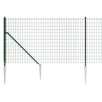 Wire Mesh Fence with Spike Anchors Green 1x25 m