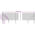 Wire Mesh Fence with Spike Anchors Green 1x25 m