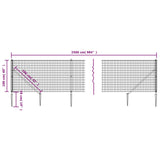 Wire Mesh Fence with Spike Anchors Green 1x25 m - 45-Degree Angle