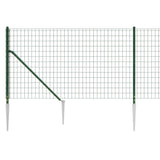 Wire Mesh Fence with Spike Anchors Green 1.1x25 m - Top-Down View