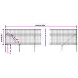 Wire Mesh Fence with Spike Anchors Green 1.1x25 m