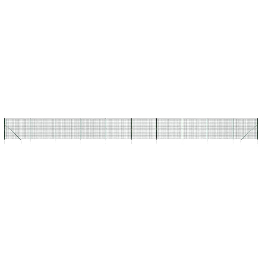 Wire Mesh Fence with Spike Anchors Green 1.6x25 m