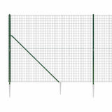 Wire Mesh Fence with Spike Anchors Green 1.6x25 m - 45-Degree Angle
