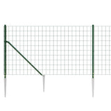 Wire Mesh Fence with Spike Anchors Green 0.8x25 m - Top-Down View