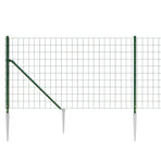 Wire Mesh Fence with Spike Anchors Green 1x25 m