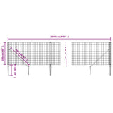 Wire Mesh Fence with Spike Anchors Green 1x25 m - 45-Degree Angle