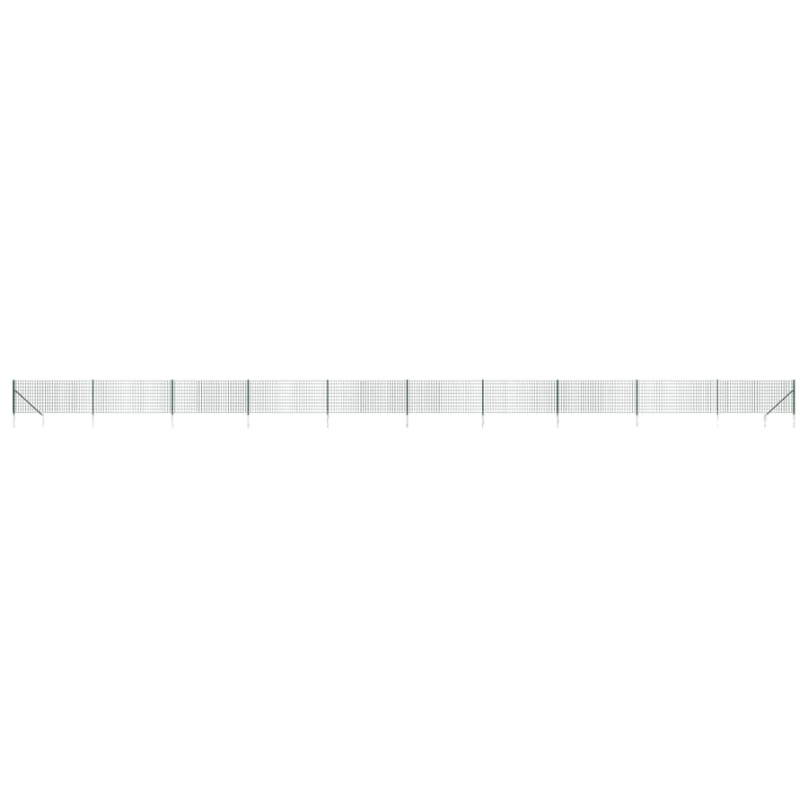 Wire Mesh Fence with Spike Anchors Green 1.1x25 m
