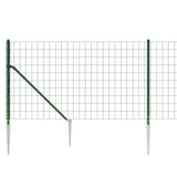 Wire Mesh Fence with Spike Anchors Green 1.1x25 m