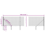 Wire Mesh Fence with Spike Anchors Green 1.1x25 m