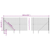 Wire Mesh Fence with Spike Anchors Green 1.4x25 m