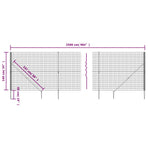 Wire Mesh Fence with Spike Anchors Green 1.4x25 m