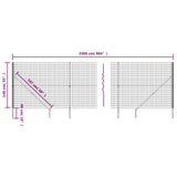 Wire Mesh Fence with Spike Anchors Green 1.4x25 m - 45-Degree Angle