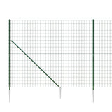 Wire Mesh Fence with Spike Anchors Green 1.6x25 m - Top-Down View