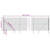 Wire Mesh Fence with Spike Anchors Green 1.6x25 m