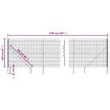 Wire Mesh Fence with Spike Anchors Green 1.6x25 m - 45-Degree Angle